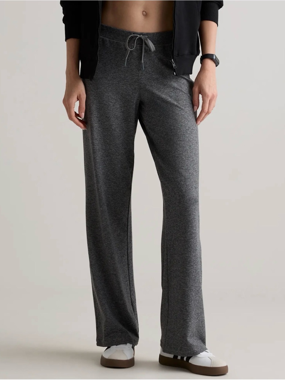 Quince Flowknit Drawstring Wide-Leg Pants - Heather Gray - Picture 2 of 6